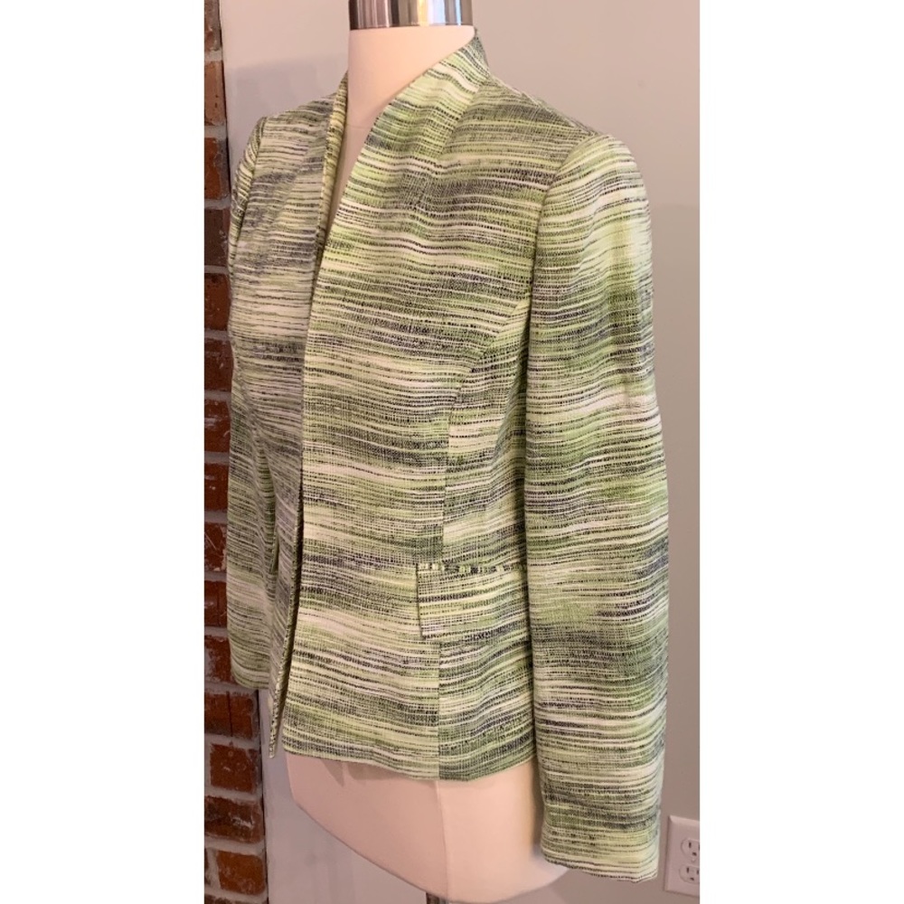 Kasper lime green, black, and white blazer size 4